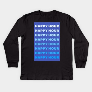 Blue Happy Hour Kids Long Sleeve T-Shirt